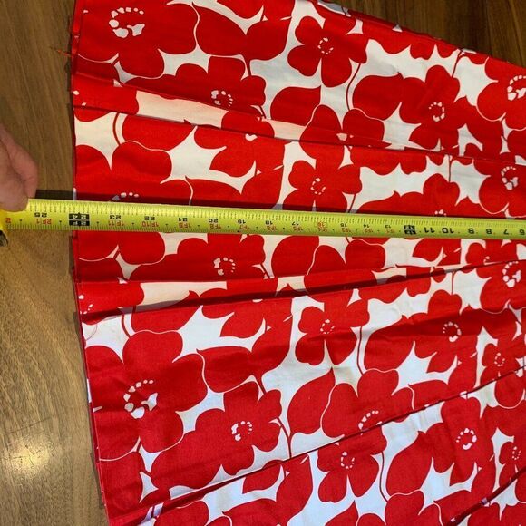 Mario Serrani skirt, red wht floral print, box pleat swing style, EUC ,Italian - Picture 4 of 16